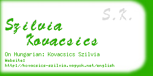 szilvia kovacsics business card